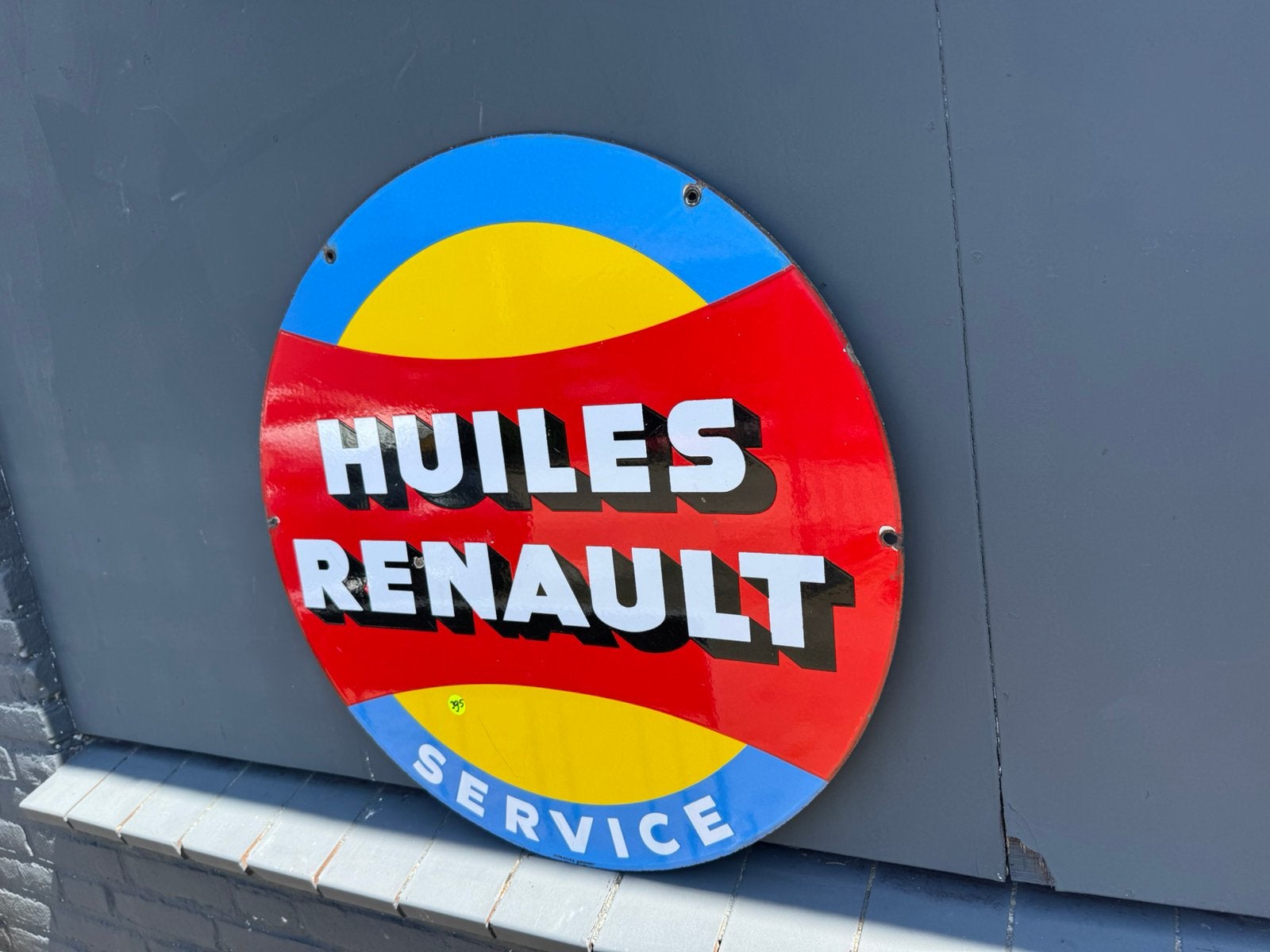 Huiles Renault emaille reclamebord, Ophalen of Verzenden, Reclamebord