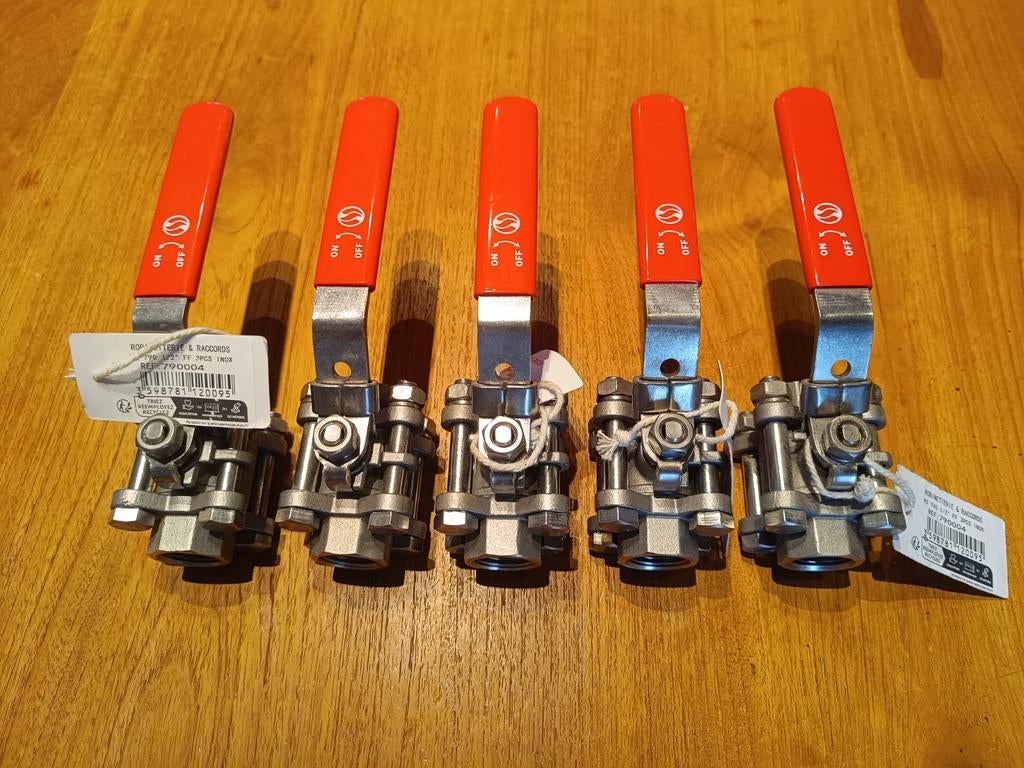 Vannes à bille BSP acier inoxydable 1/2" FF INOX 15€ pièce !, Neuf, 50 à 100 mm, Autres types, Enlèvement
