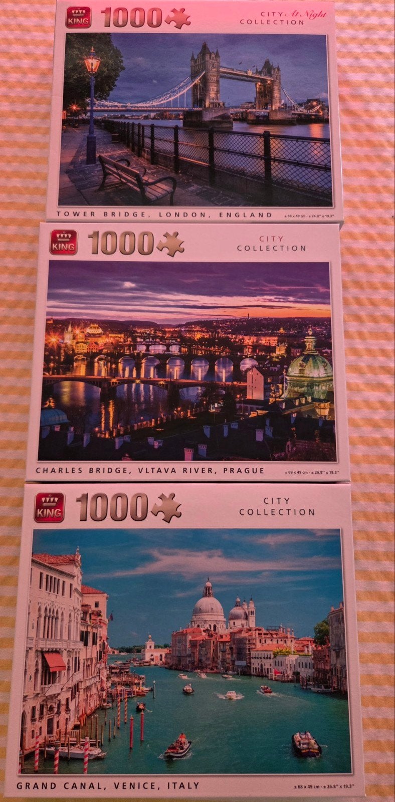 3 King puzzels 1000 stuks, Hobby en Vrije tijd, Ophalen, Zo goed als nieuw