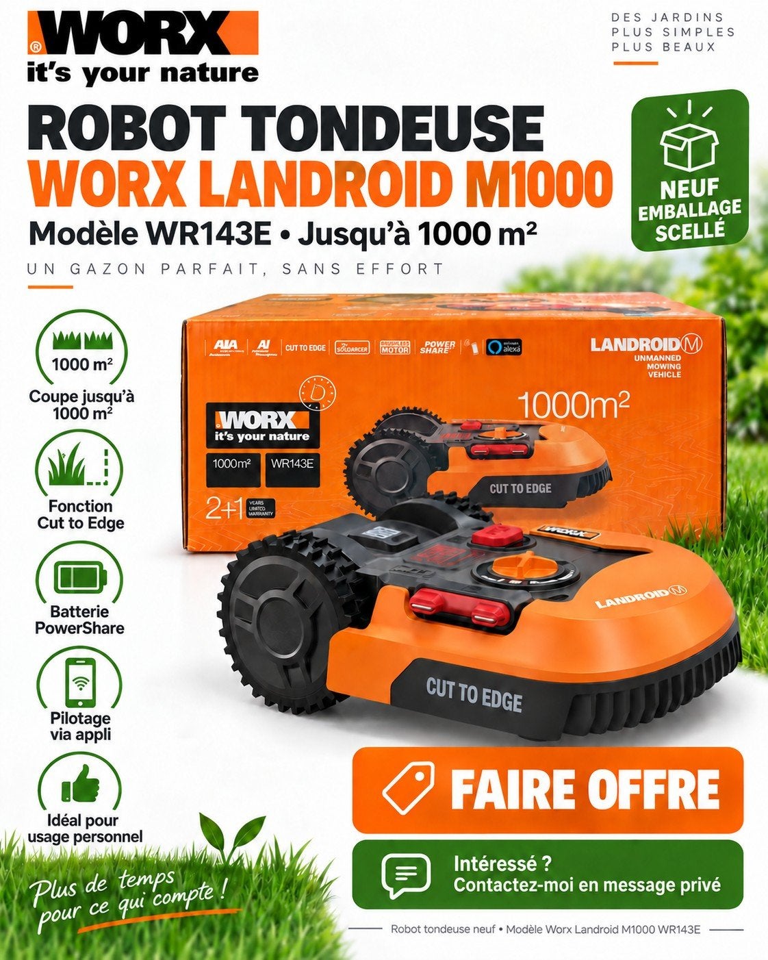 Robot neuf, Enlèvement ou Envoi, Neuf, WORX