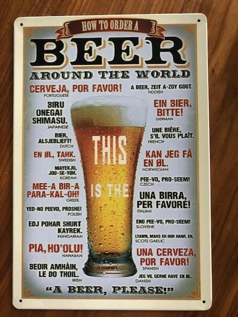 Beer blikken pancarte, Verzamelen, Ophalen of Verzenden