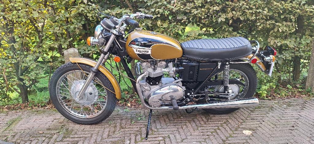 1971 Triumph Bonneville - NIEUWSTAAT, Motoren, 2 cilinders, Toermotor, 650 cc, 12 t/m 35 kW