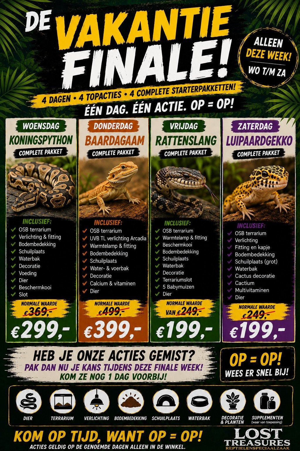 STUNTWEEK bij Lost Treasures | Reptiel + compleet terrarium