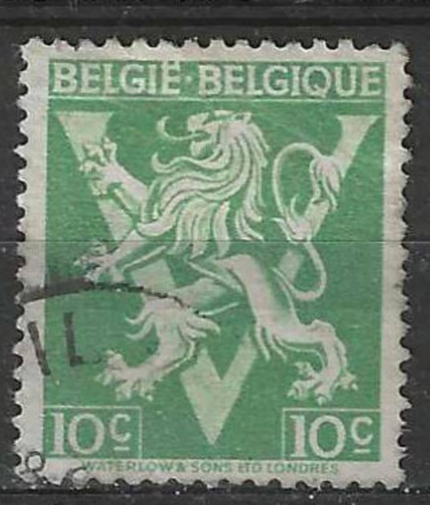Belgie 1944 - Yvert/OBP 675A - Heraldieke leeuw met V (ST), Verzenden, Gestempeld, Gestempeld