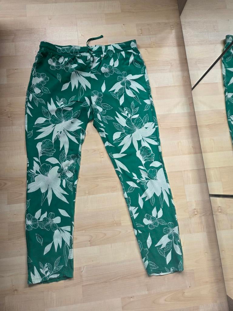 Joli pantalon d'été, vert, blanc, taille L, Enlèvement ou Envoi, Trend One, Longs, Blanc