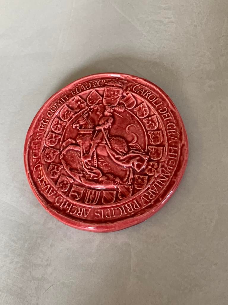 Ceramic wax stamp - Nr 2296 Keizer Karel koning van Spanje, Antiek en Kunst, Antiek | Keramiek en Aardewerk, Ophalen of Verzenden