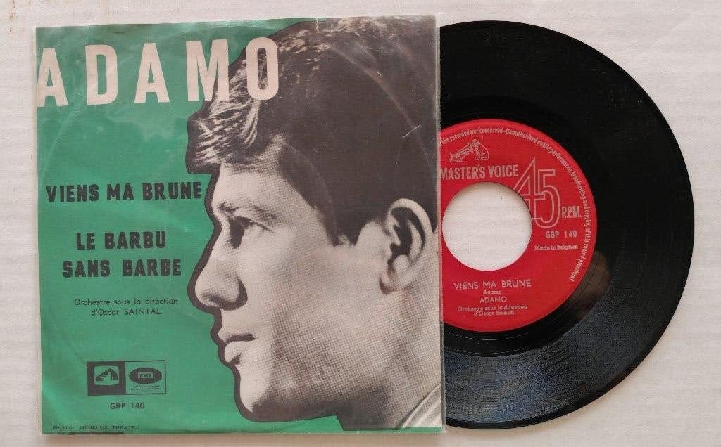 ADAMO - Viens ma brune (45t), Enlèvement ou Envoi, Comme neuf, 7 inch, Pop