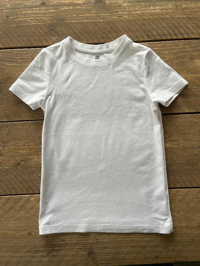 HEMA, witte (turn) t-shirt (basic) 122 - 128, Kinderen en Baby's, Kinderkleding | Maat 122, Jongen of Meisje, Ophalen of Verzenden