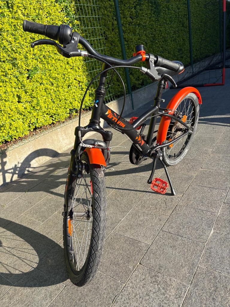 Zwart met oranje fiets, decathlon, 20 inch, Ophalen, Gebruikt, 20 inch of meer