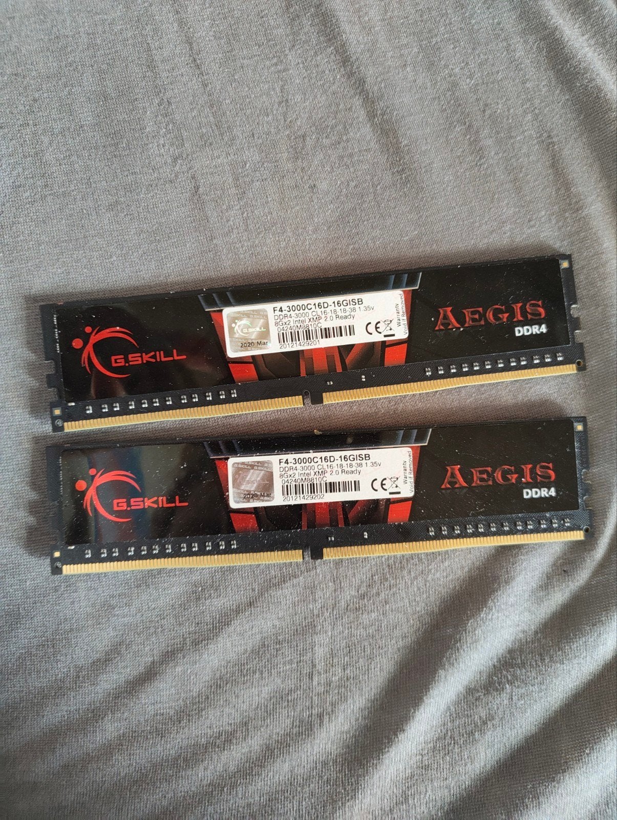 G.Skill Aegis 16 GB DDR4-3000 RAM - 2x8 GB, DDR4, Enlèvement, Utilisé, Desktop