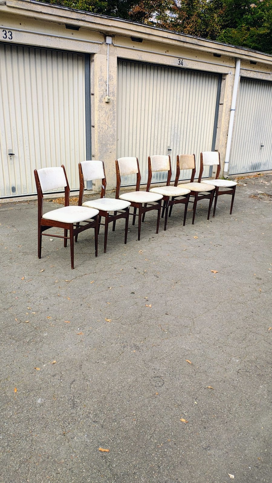 Lot de 6 chaises scandinave vintage 1960 à regarnir, Maison & Meubles, Enlèvement, Utilisé, Cinq, Six Chaises ou plus