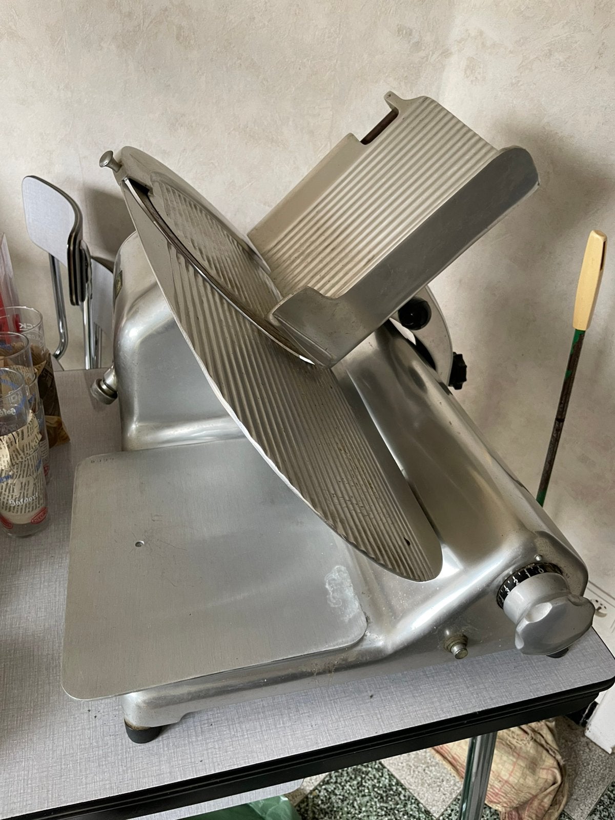 Professionele vintage vleessnijmachine, Ophalen, Gebruikt, Bakkerij en Slagerij
