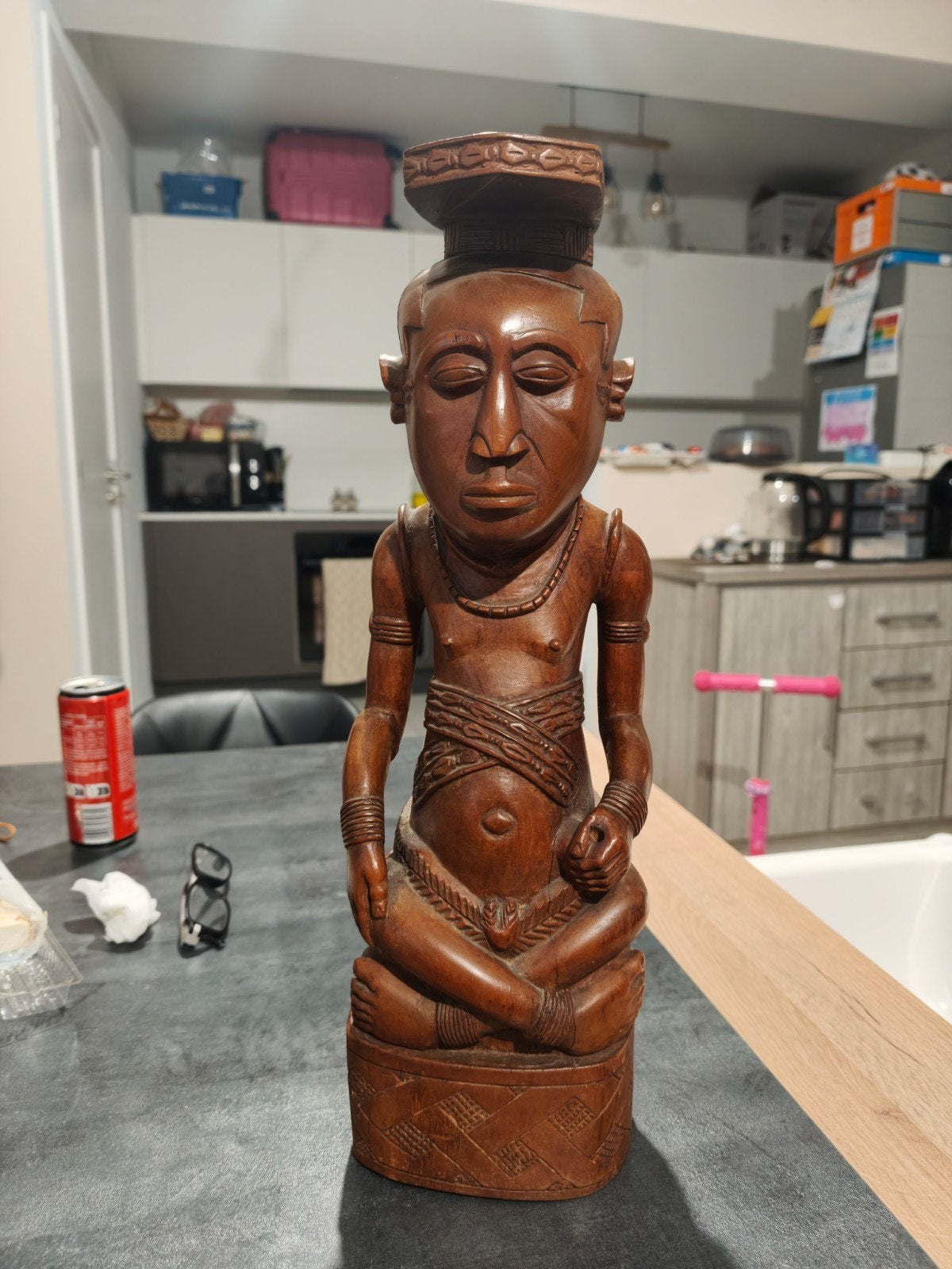 Statuette royale Ndop, Antiquités & Art, Bois, Enlèvement, 20 - 50 cm, Statue