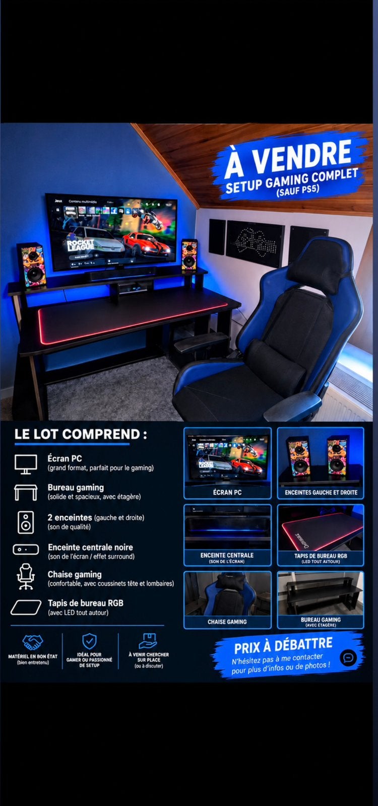 Setup gaming, Enlèvement ou Envoi, Comme neuf