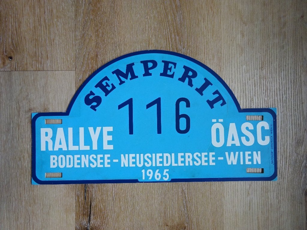 Rally plaat autorally Semperit 1965, Ophalen of Verzenden, Zo goed als nieuw, Auto's