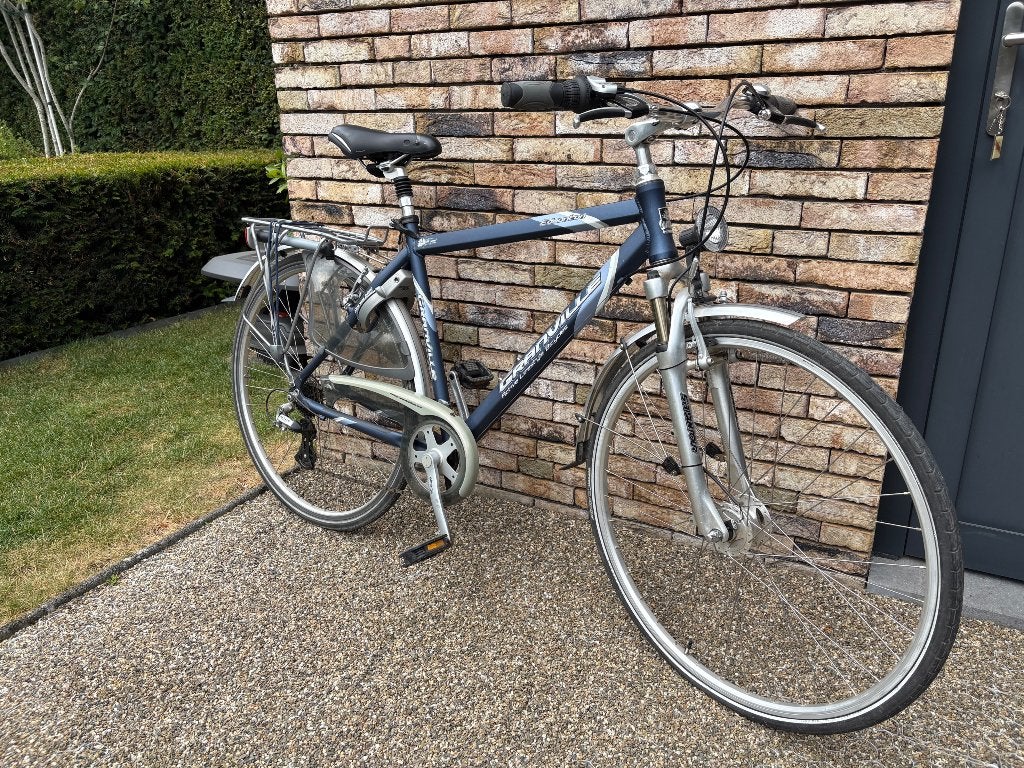 Herenfiets Granville - Aluminium/Blauw, Gebruikt, Versnellingen, Schijfrem, 65 cm of meer
