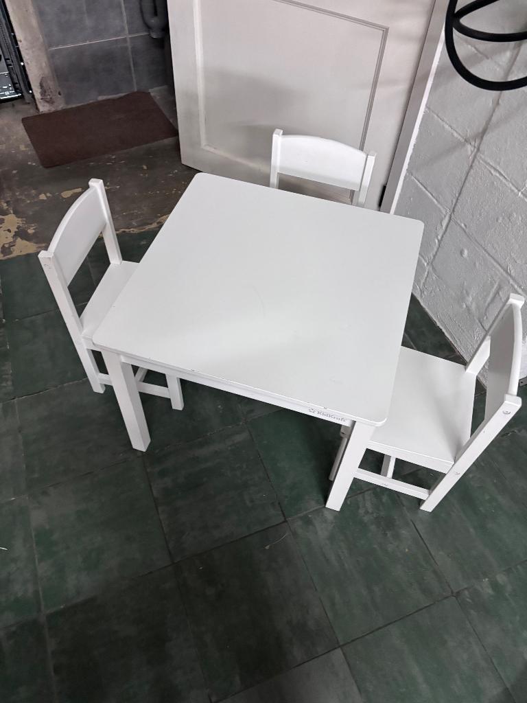 Houten tafeltje + 3 stoelen, Kinderen en Baby's, Ophalen, Gebruikt