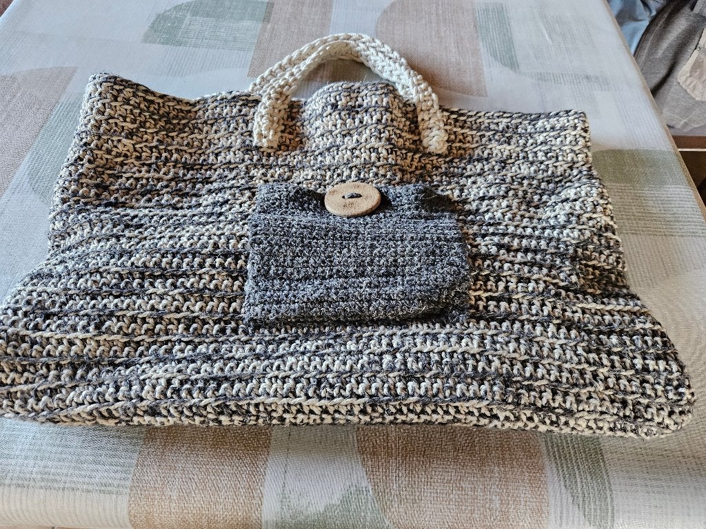 katoenen handtas, Beige, Coton, Moins de 30 cm, Enlèvement
