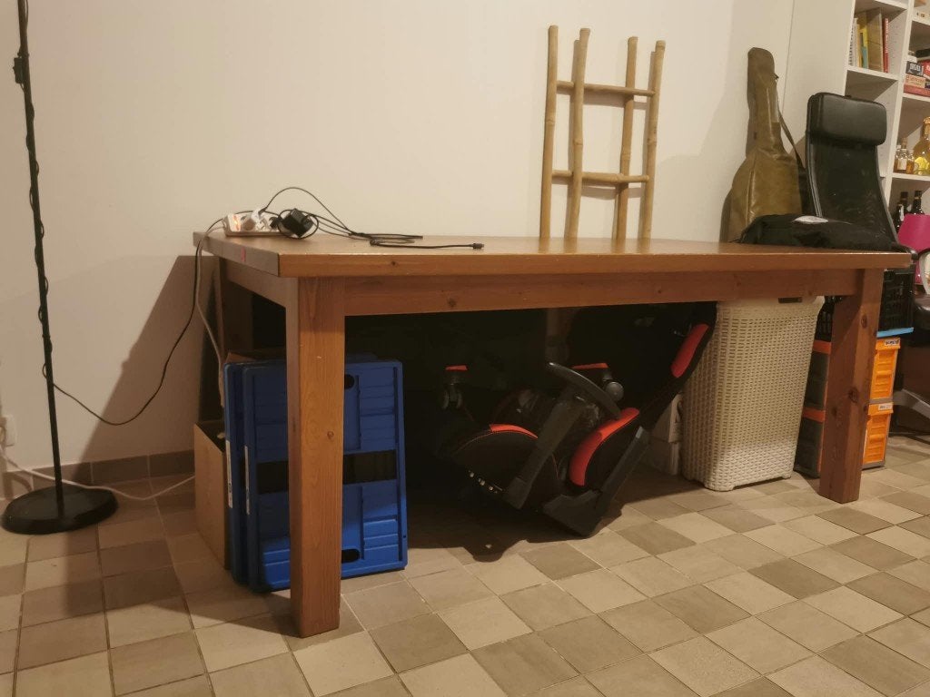Massive wooden table IKEA 180x100x75, Ophalen, Gebruikt, 50 tot 100 cm, Vijf personen of meer