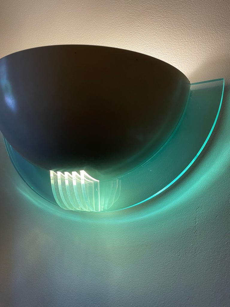 Wandverlichting metaal, Huis en Inrichting, Ophalen, Zo goed als nieuw, Glas