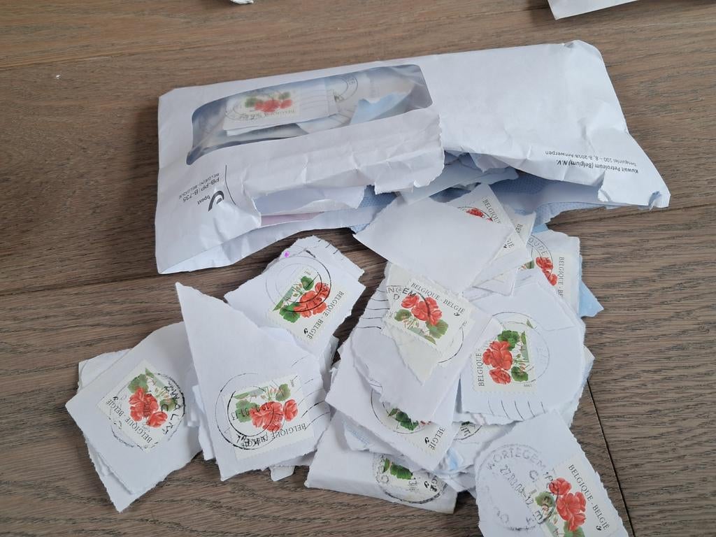 Lot onafgeweekte Belgische postzegels met bloemen, zonder pr, Ophalen of Verzenden