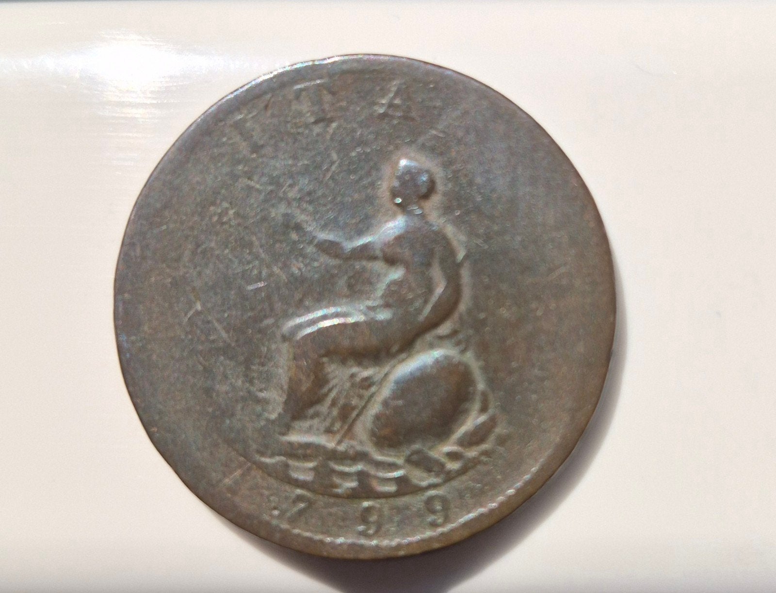 Munt united kingdom 1/2 penny George 3 1799, Ophalen of Verzenden