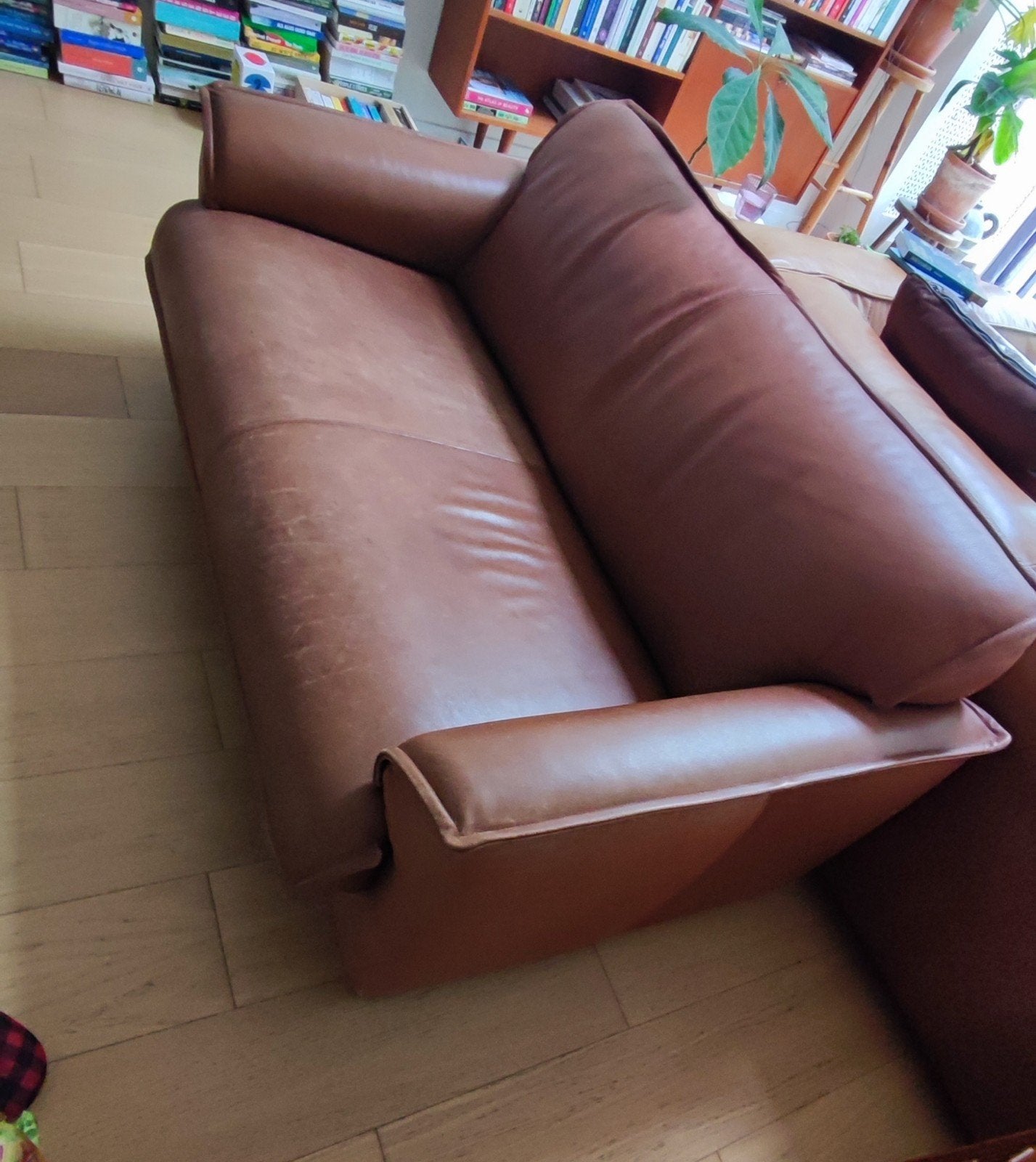 Zetel cognackleur, Huis en Inrichting, Ophalen, Gebruikt, 150 tot 200 cm, Vintage