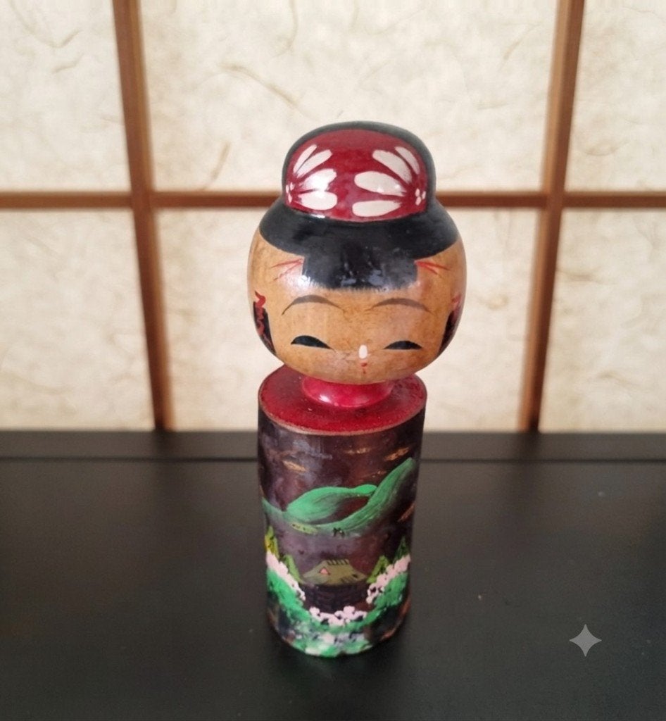 Joli Kokeshi en écorce d'arbre Bandai Kögen, Antiquités & Art, Art | Art non-occidental, Poupée, Japon, Bois, Multicolore, Peint
