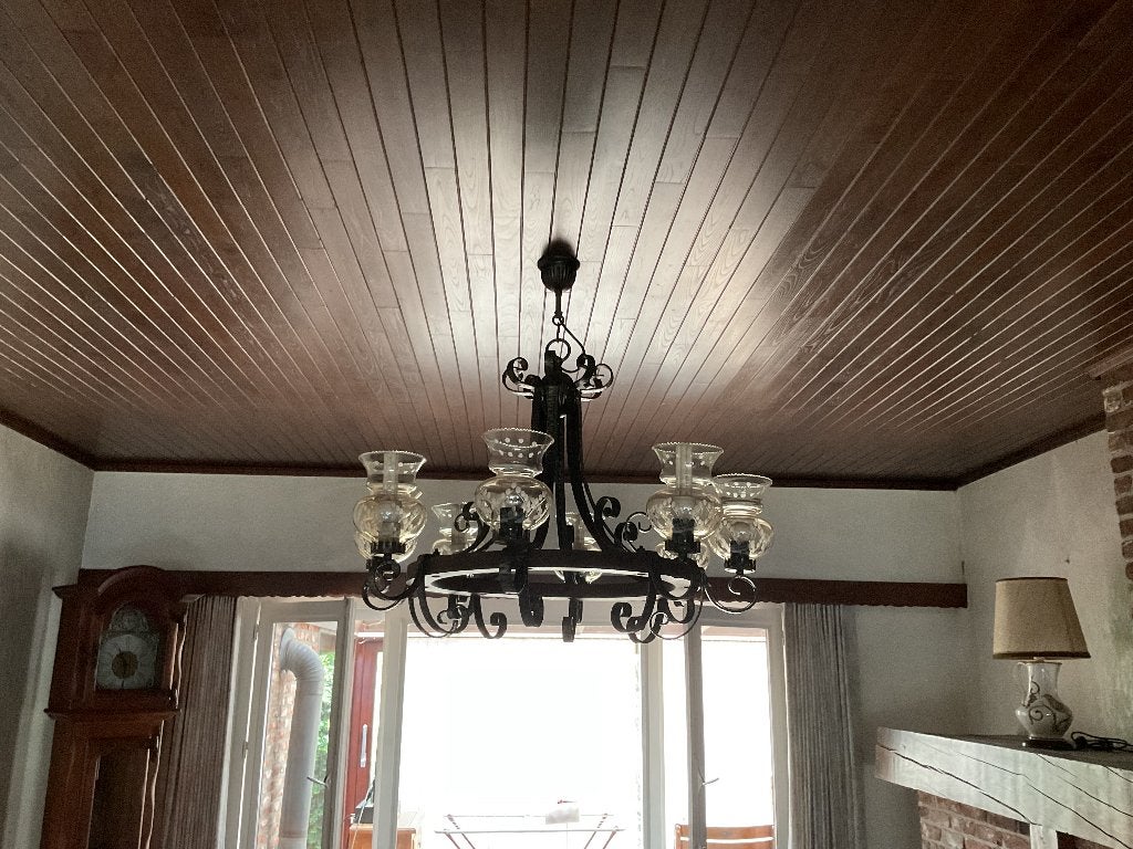Luster, Huis en Inrichting, Lampen | Kroonluchters, Ophalen, Gebruikt, Glas