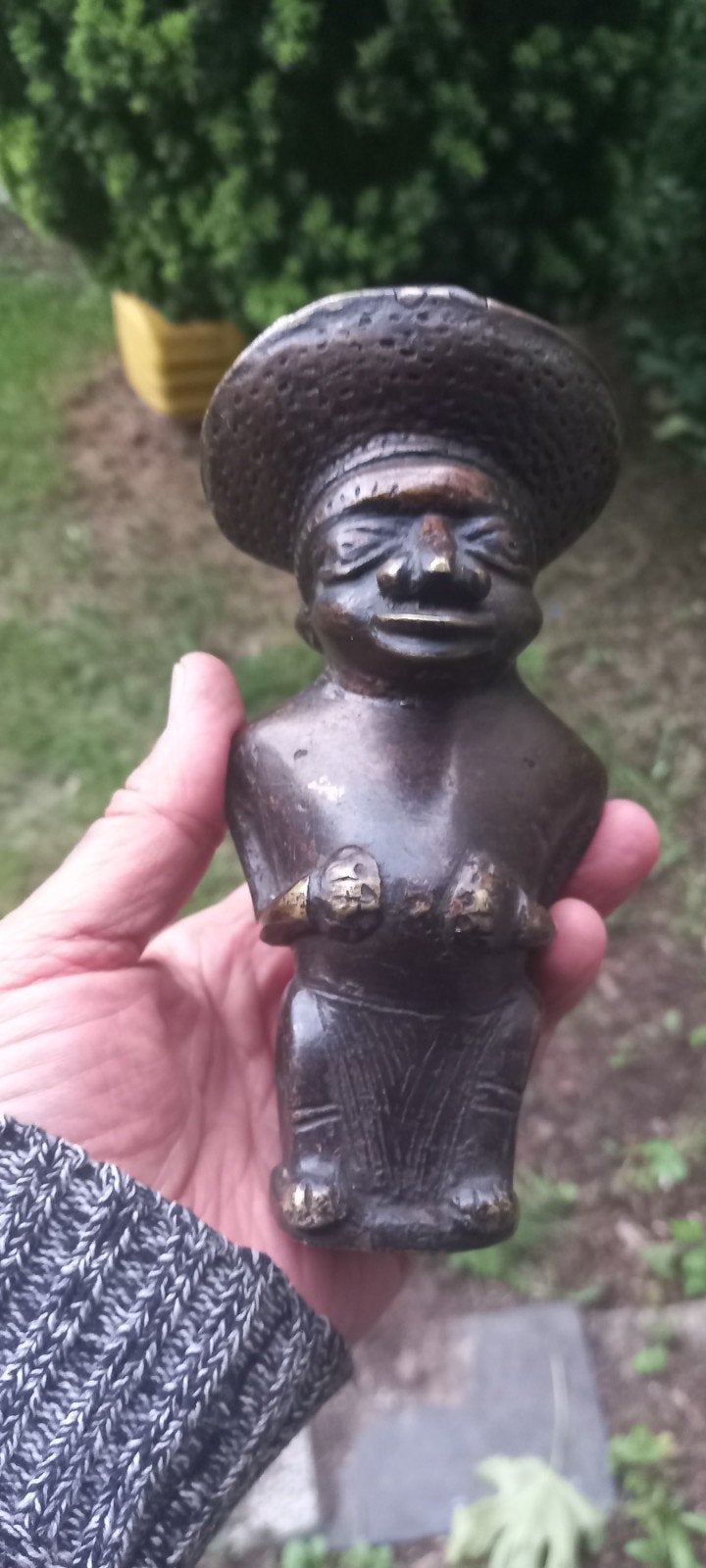 Bronzen pijp uit BENIN Afrika, Ophalen of Verzenden, Brons