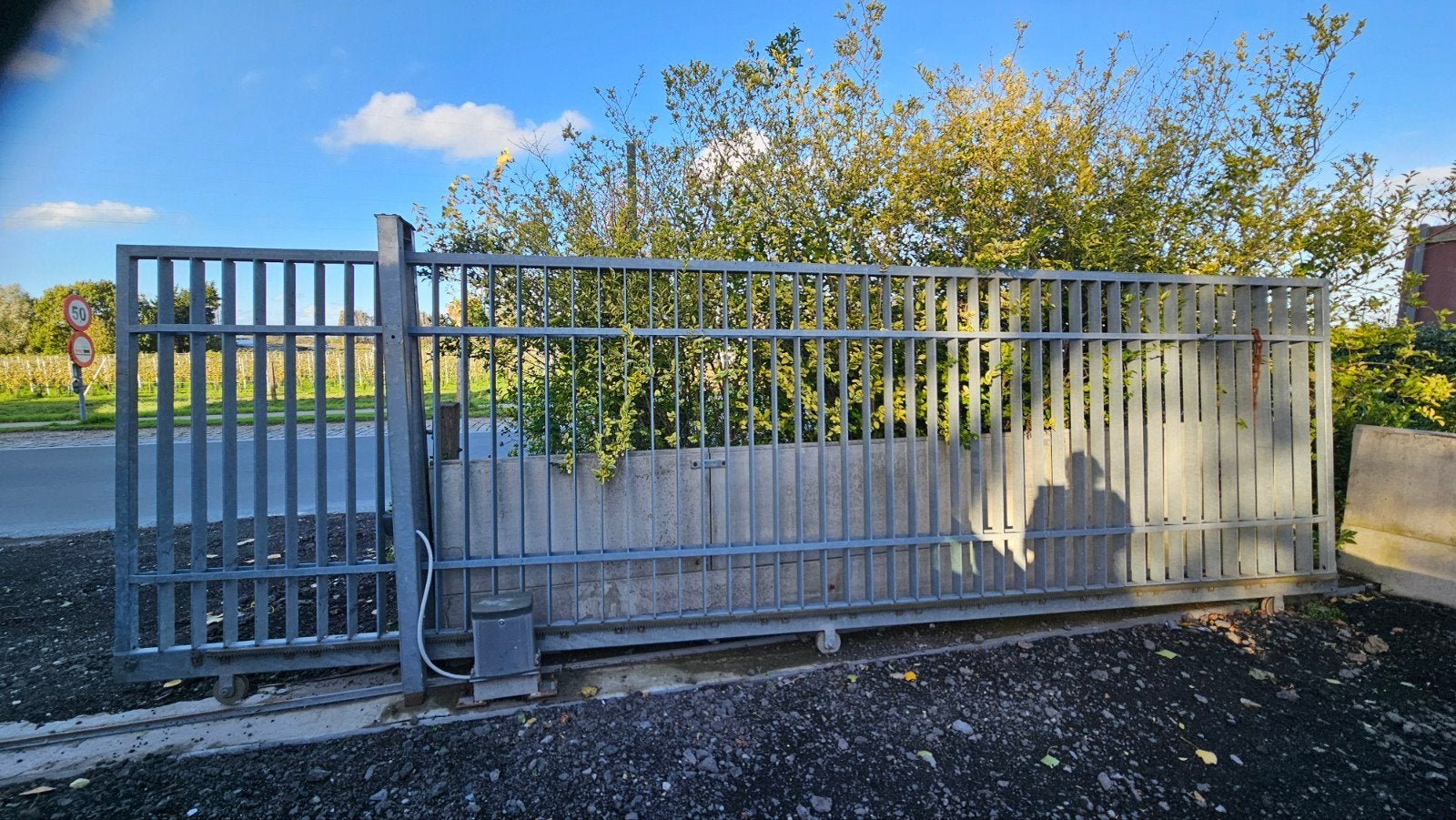 grote stalen schuifpoort 5m75, Ophalen, Schuifpoort, 200 cm of meer, 150 tot 200 cm