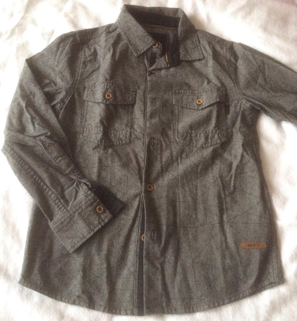 NIEUW : grijs hemd maat 134, Verzenden, Overhemd of Blouse, Jongen, Nieuw