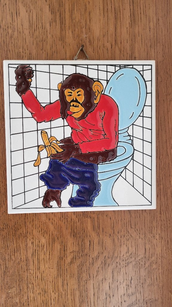 Singe sur carrelage de toilette, Bricolage & Construction, Envoi, Comme neuf, Céramique, Carrelage mural