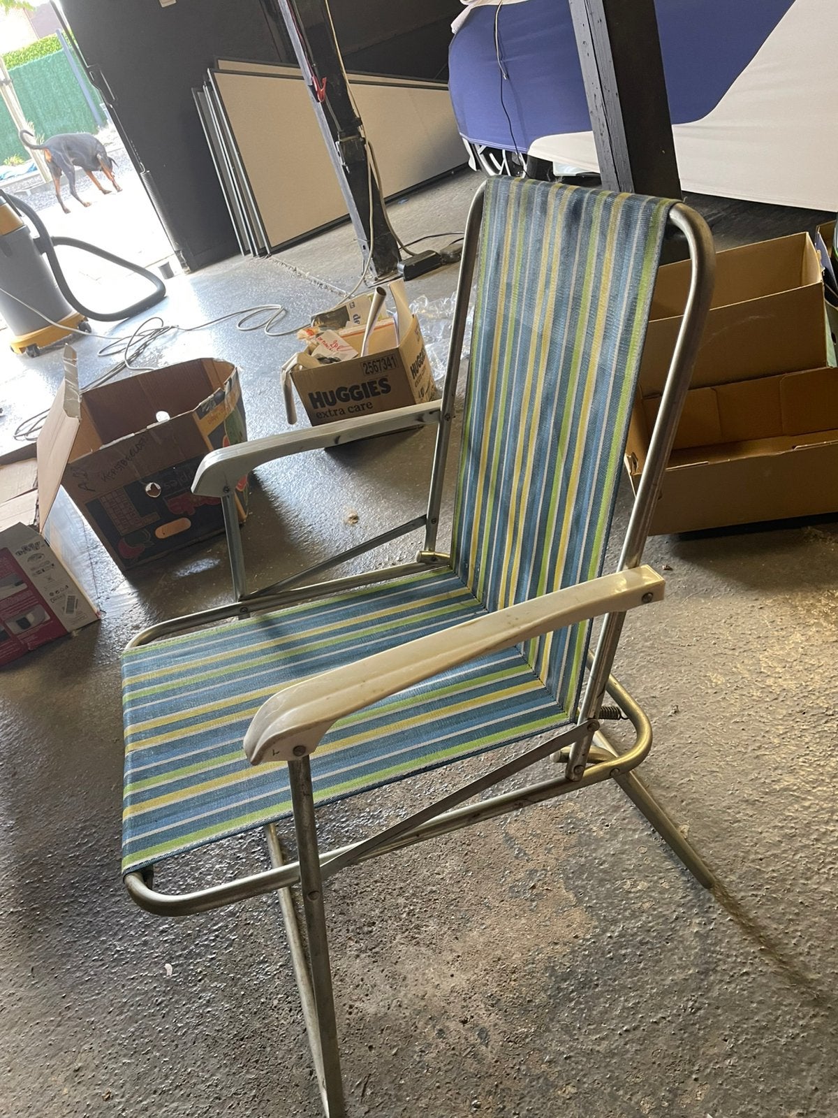 Kampeerstoel opvouwbaar vintage jaren 70, Ophalen, Gebruikt, Campingstoel