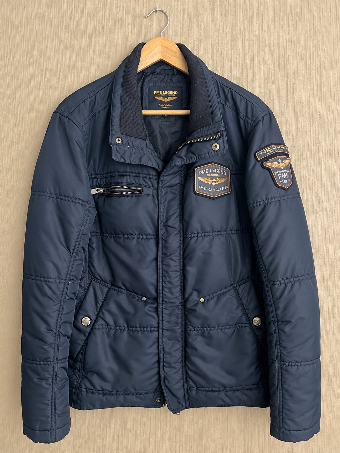 PME Legend Skyhog herenjas – maat L – donkerblauw, Kleding | Heren, Ophalen, Zo goed als nieuw, Maat 52/54 (L)