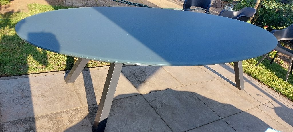 Tuintafel ovaal 290 x 148 cm, Tuin en Terras, Tuintafels, Ophalen, Gebruikt, Ovaal, Overige materialen