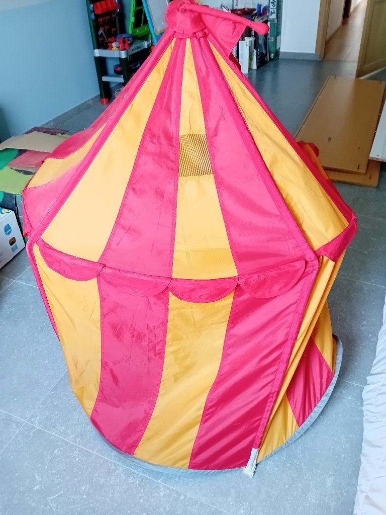 Speelgoedtent, Ophalen, Gebruikt