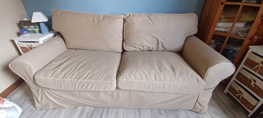 Canapé-lit convertible Ikea, Ophalen, Beige, Tweepersoons, 140 cm