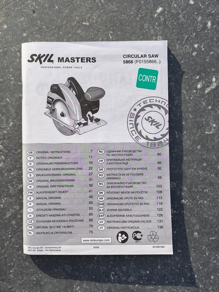 SKIL 1600W 190 mm cirkelzaag, Ophalen, Gebruikt, Cirkelzaag, Skil