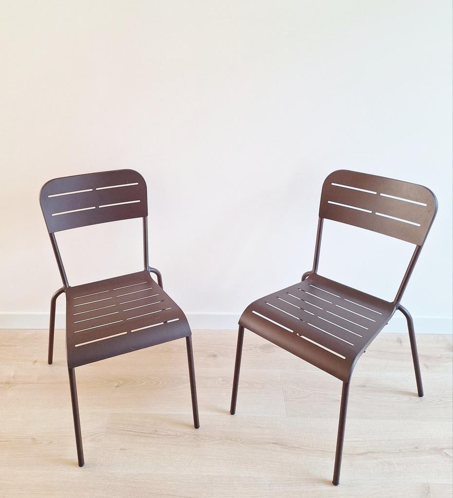 Twee alumininium design tuinstoelen, Huis en Inrichting, Stoelen, Twee, Kunststof, Ophalen