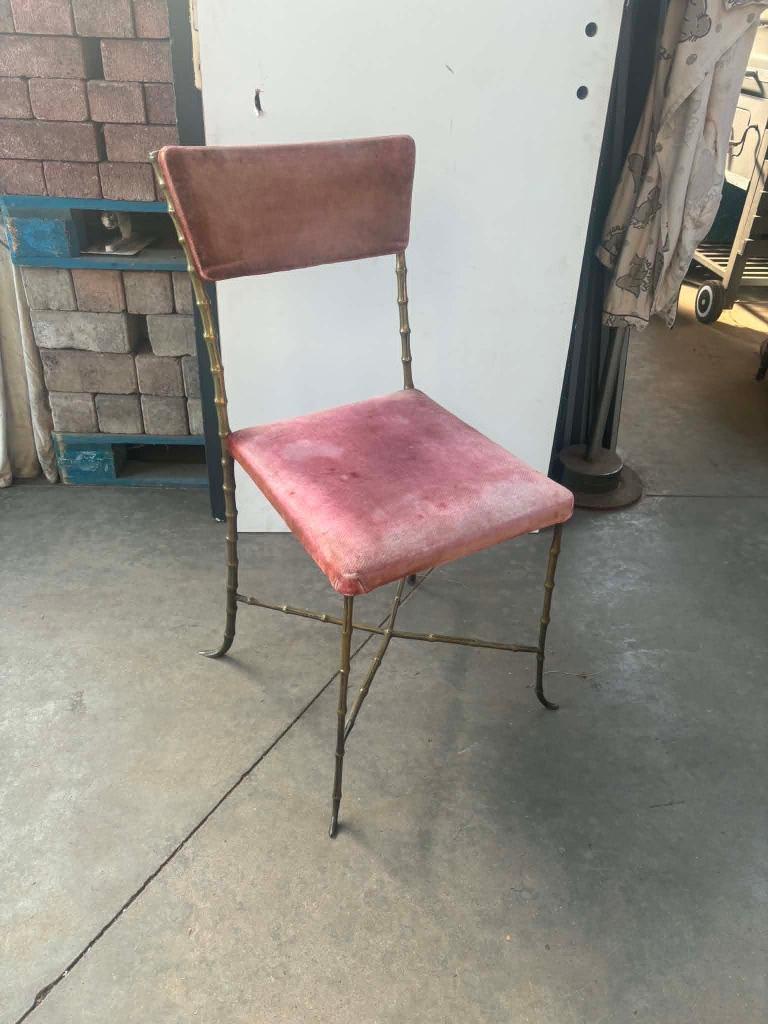 Antieke stoel +100j oud / frame koper, Ophalen