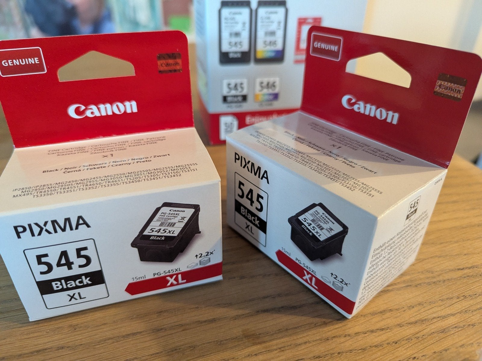 2 x Canon PG-545XL origineel plus 50 gratis fotovellen en, Computers en Software, Ophalen of Verzenden, Cartridge, Canon