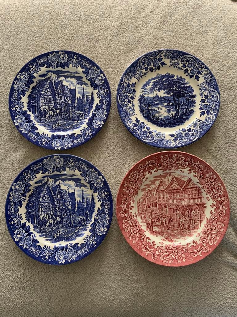 4 engelse borden, Antiek en Kunst, Ophalen