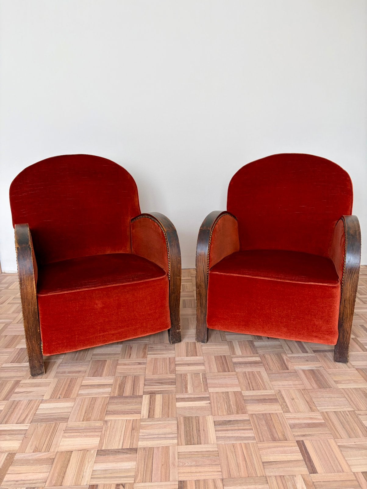 Set van 2 vintage art-deco clubzetels, Ophalen, Gebruikt