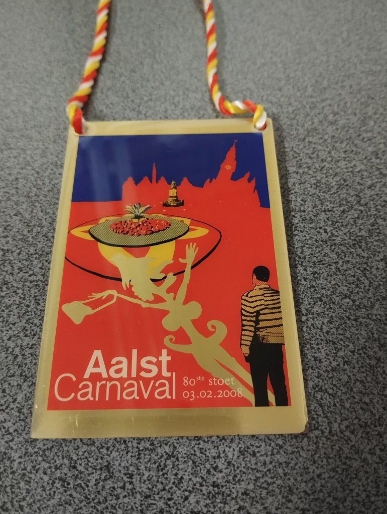 Carnaval medaille Aalst metaal 2008, Ophalen of Verzenden, Overige materialen