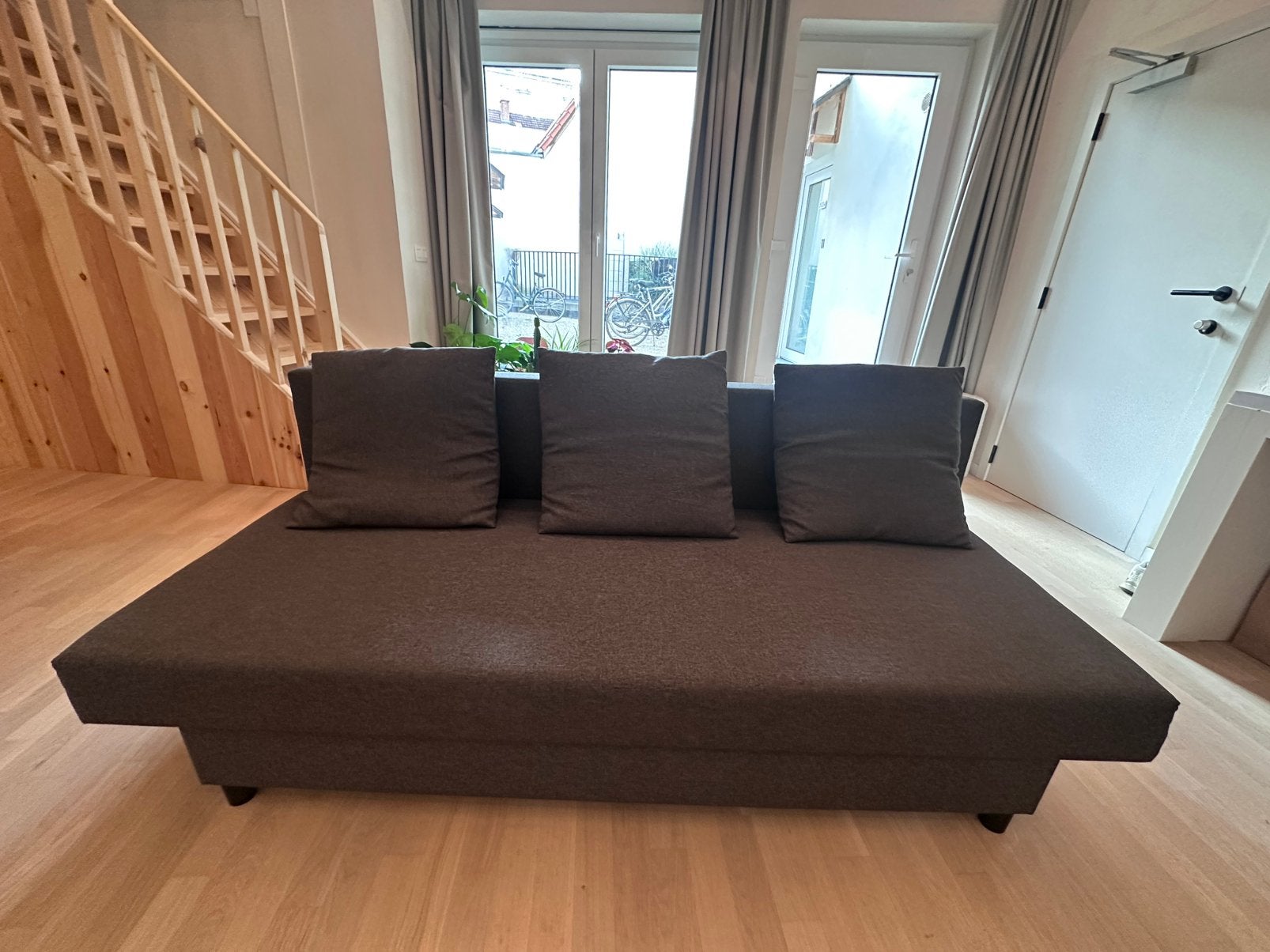 Slaapzetel Ikea, Huis en Inrichting, Ophalen, Zo goed als nieuw, Tweepersoons, Grijs