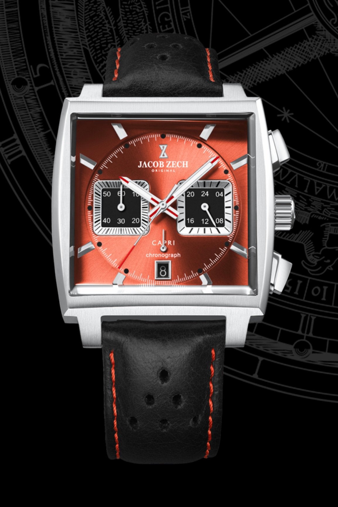 JACOB ZECH CAPRI CHRONO VAUT449€! 💯%NOUVEAU, ORIGINAL., Enlèvement ou Envoi, Neuf