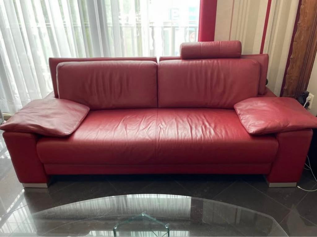 Canapé 3 places en vrai cuir de marque Nocoletti, Huis en Inrichting, Ophalen, Zo goed als nieuw, Design