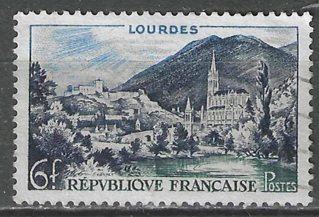 France 1954 - Yvert 976 - Tourisme - Lourdes (ST), Envoi, Affranchi