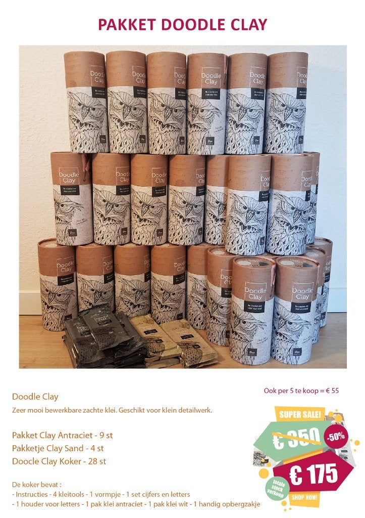 PAKKET DOODLE CLAY _ GROTE STOCKVERKOOP -50%, Ophalen, Nieuw, Overige materialen, Overige merken